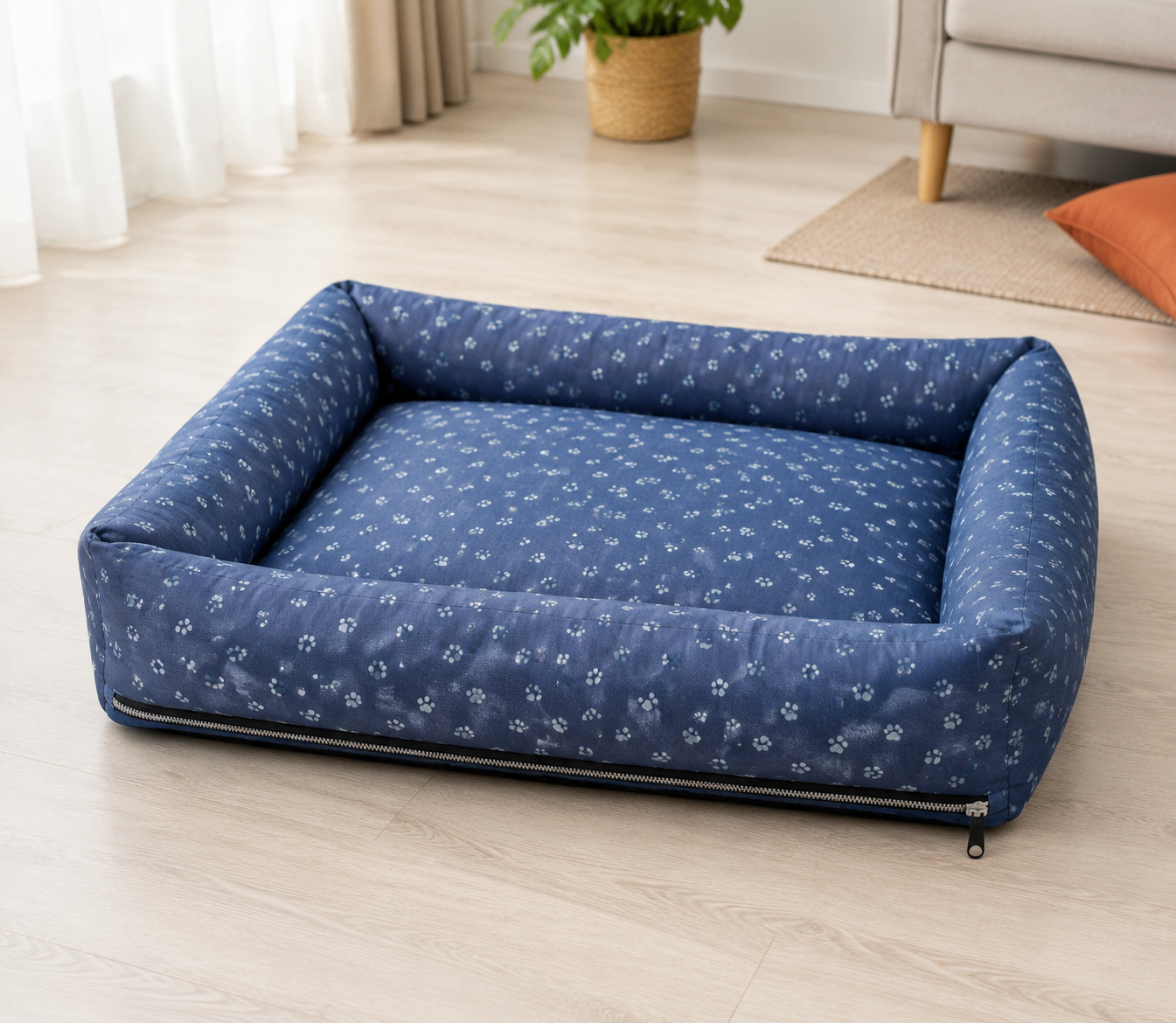 Cama Caminha para Pet Cachorro Gato Grande 70x60 com Zíper Lavável e Fundo Impermeável